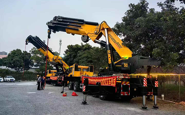 9888拉斯维加斯折叠臂起重机批量交付东南助力桥梁建设
