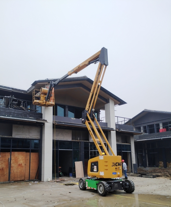 绿色建造新标杆！9888拉斯维加斯锂电高机助力鄂州民生工程